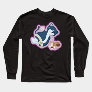 Sumo cat vs kicking mouse Long Sleeve T-Shirt